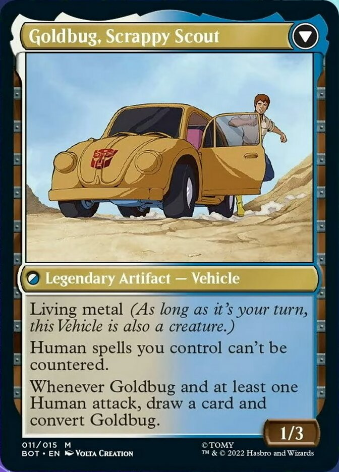 Goldbug, Humanity's Ally // Goldbug, Scrappy Scout [Transformers] | Jomio and Rueliete's Cards and Comics