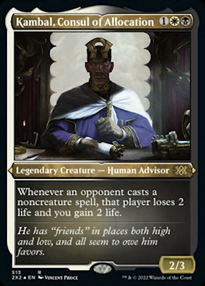 Kambal, Consul of Allocation (Foil Etched) [Double Masters 2022] | Jomio and Rueliete's Cards and Comics
