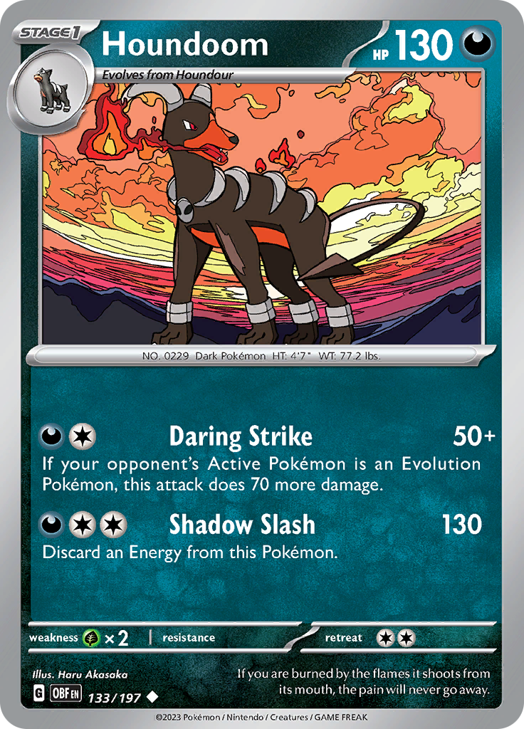 Houndoom (133/197) [Scarlet & Violet: Obsidian Flames] | Jomio and Rueliete's Cards and Comics