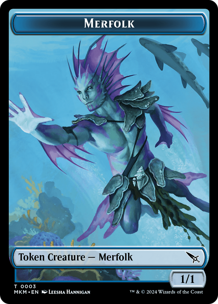 Detective // Merfolk Double-Sided Token [Murders at Karlov Manor Tokens] | Jomio and Rueliete's Cards and Comics
