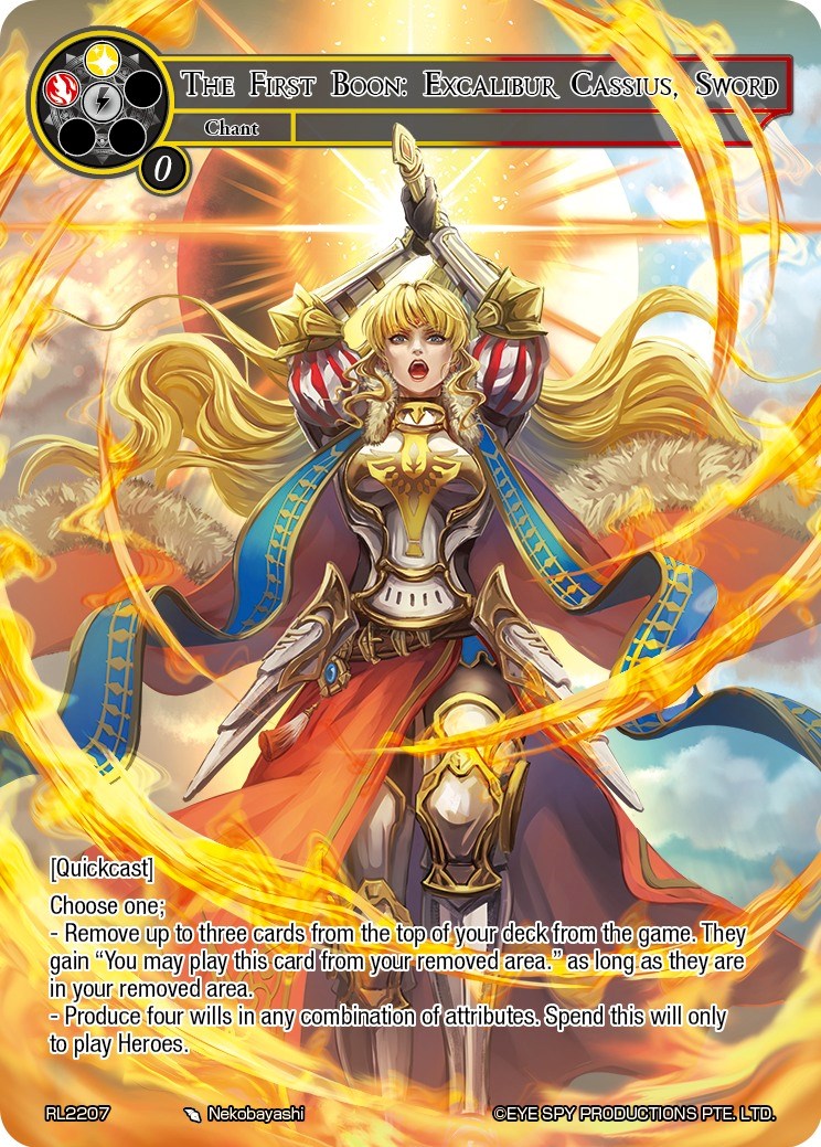 The First Boon: Excalibur Cassius, Sword (RL2207) [Promo Cards] | Jomio and Rueliete's Cards and Comics