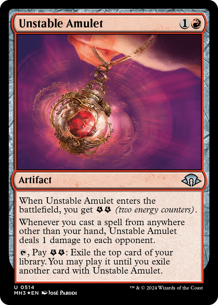 Unstable Amulet (Ripple Foil) [Modern Horizons 3] | Jomio and Rueliete's Cards and Comics