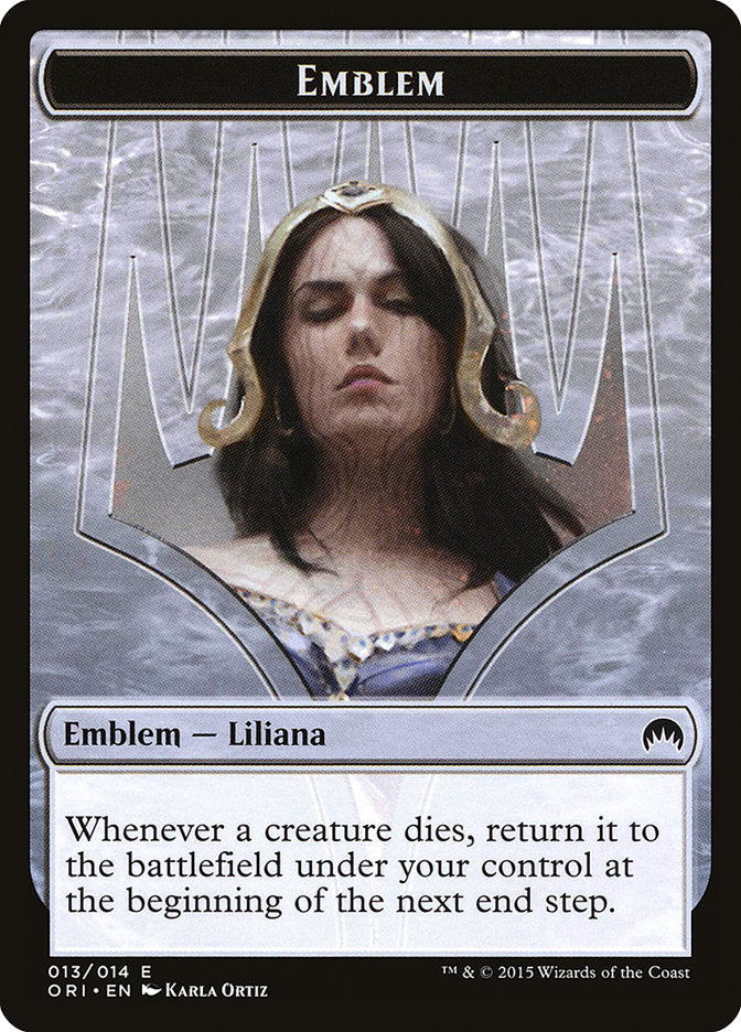 Liliana, Defiant Necromancer Emblem [Magic Origins Tokens] | Jomio and Rueliete's Cards and Comics