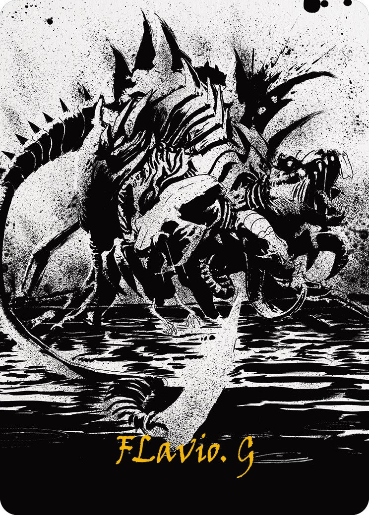 Karumonix, the Rat King Art Card (Gold-Stamped Signature) [Phyrexia: All Will Be One Art Series] | Jomio and Rueliete's Cards and Comics