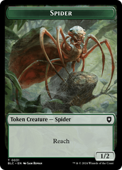 Spider // Blood Double-Sided Token [Bloomburrow Commander Tokens] | Jomio and Rueliete's Cards and Comics