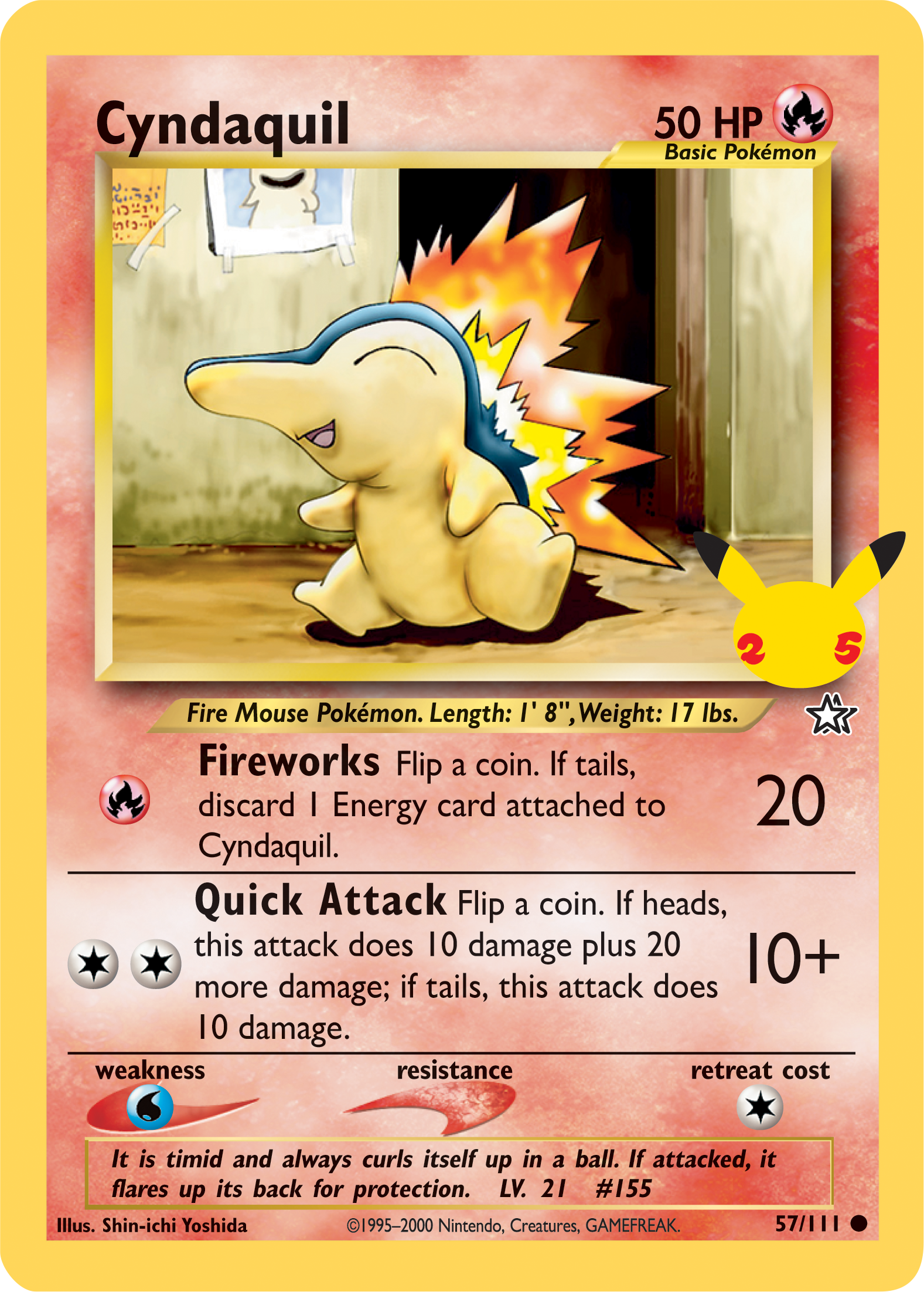 Cyndaquil (57/111) (Jumbo Card) [First Partner Pack] | Jomio and Rueliete's Cards and Comics
