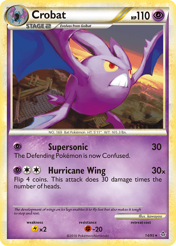 Crobat (14/95) [HeartGold & SoulSilver: Unleashed] | Jomio and Rueliete's Cards and Comics