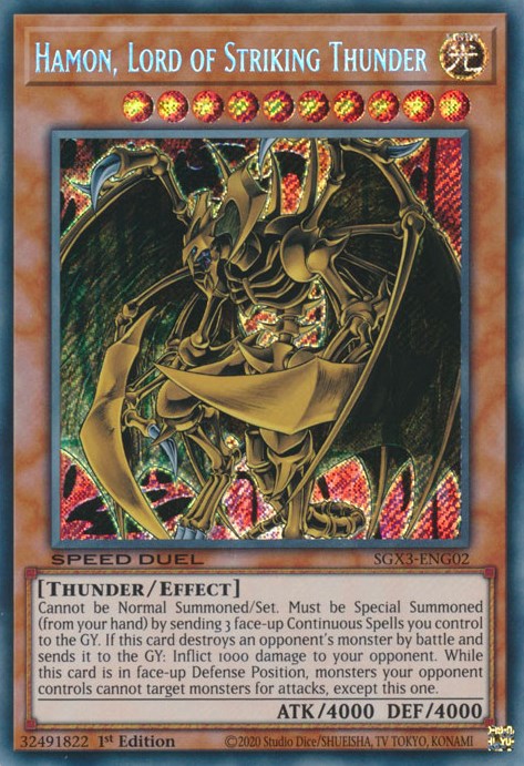 Hamon, Lord of Striking Thunder [SGX3-ENG02] Secret Rare | Jomio and Rueliete's Cards and Comics