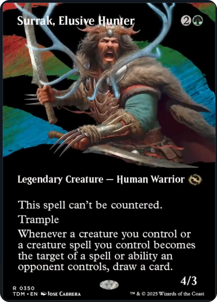 Surrak, Elusive Hunter (Borderless) [Tarkir: Dragonstorm] | Jomio and Rueliete's Cards and Comics