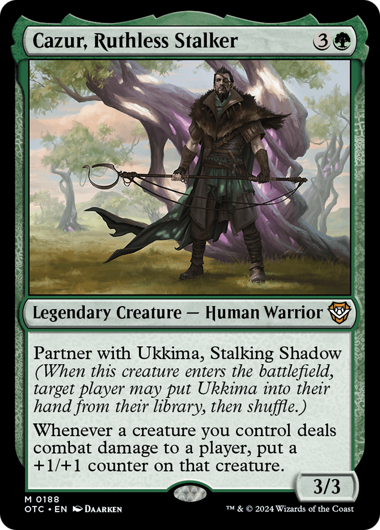 Cazur, Ruthless Stalker [Outlaws of Thunder Junction Commander] | Jomio and Rueliete's Cards and Comics