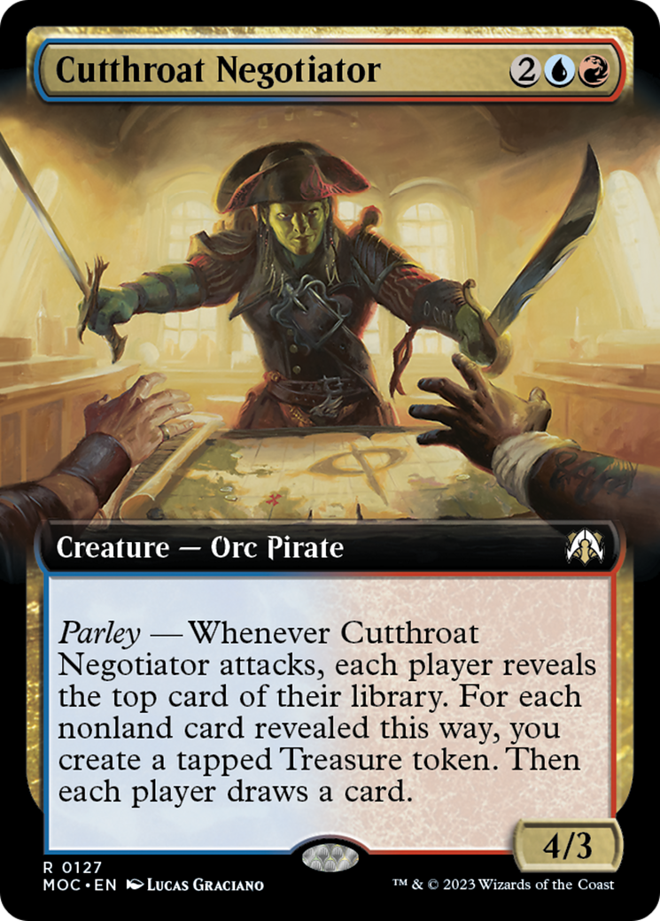 Cutthroat Negotiator (Extended Art) [March of the Machine Commander] | Jomio and Rueliete's Cards and Comics