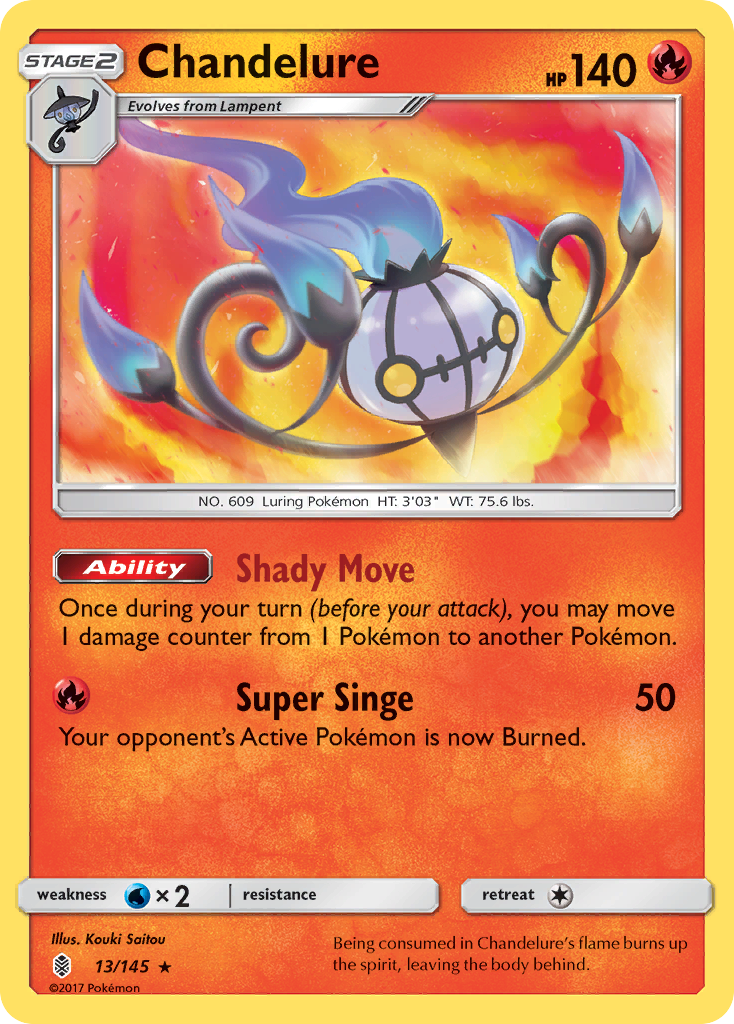 Chandelure (13/145) [Sun & Moon: Guardians Rising] | Jomio and Rueliete's Cards and Comics