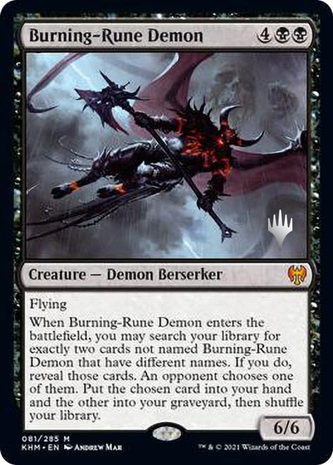 Burning-Rune Demon (Promo Pack) [Kaldheim Promos] | Jomio and Rueliete's Cards and Comics