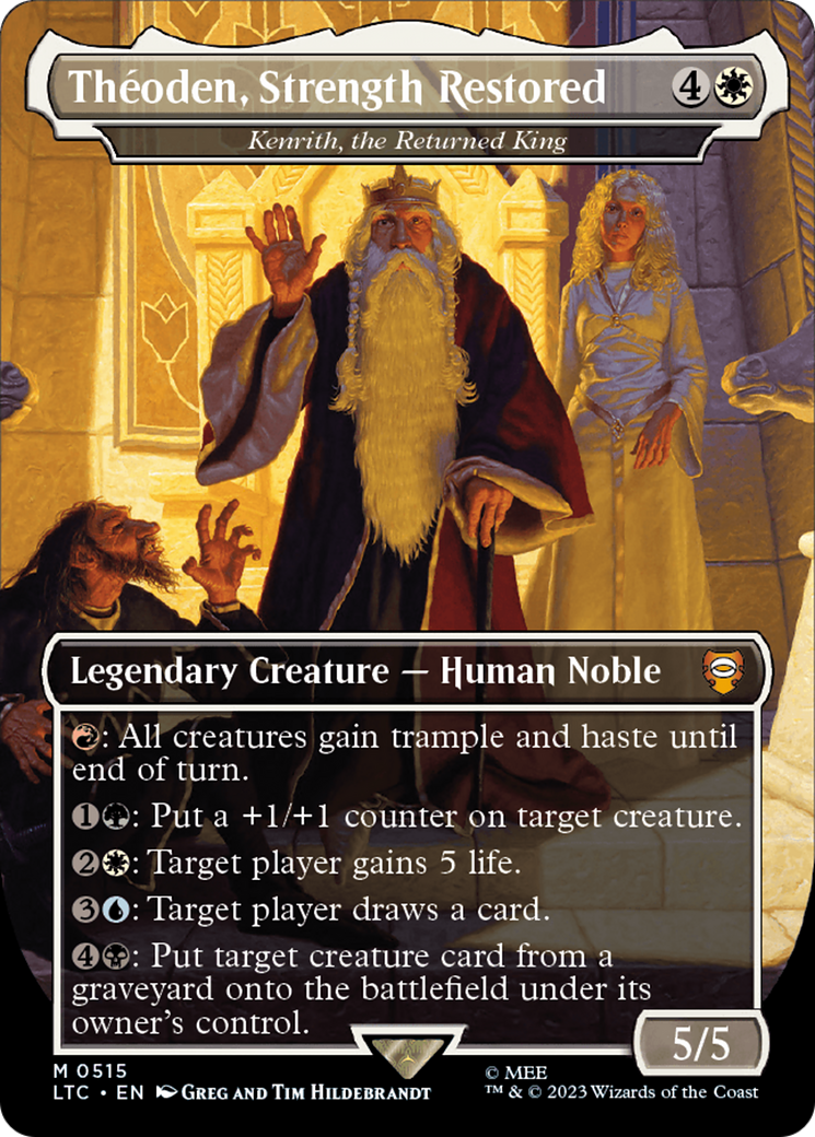 Theoden, Strength Restored - Kenrith, the Returned King (Borderless) [The Lord of the Rings: Tales of Middle-Earth Commander] | Jomio and Rueliete's Cards and Comics