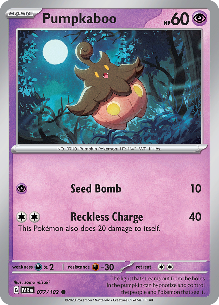 Pumpkaboo (077/182) [Scarlet & Violet: Paradox Rift] | Jomio and Rueliete's Cards and Comics