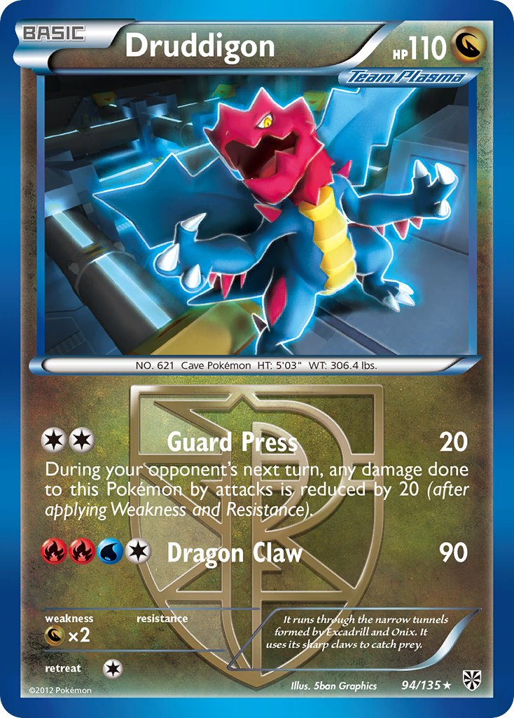 Druddigon (94/135) (Theme Deck Exclusive) [Black & White: Plasma Storm] | Jomio and Rueliete's Cards and Comics