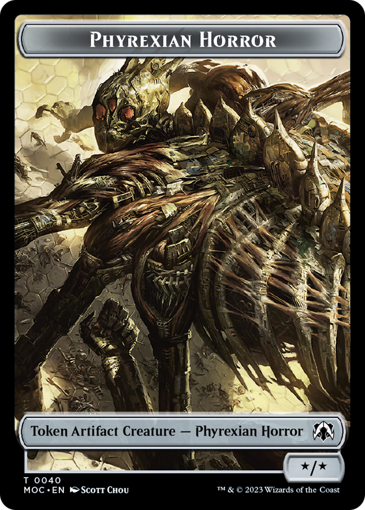 Phyrexian Golem // Phyrexian Horror Double-Sided Token [March of the Machine Commander Tokens] | Jomio and Rueliete's Cards and Comics