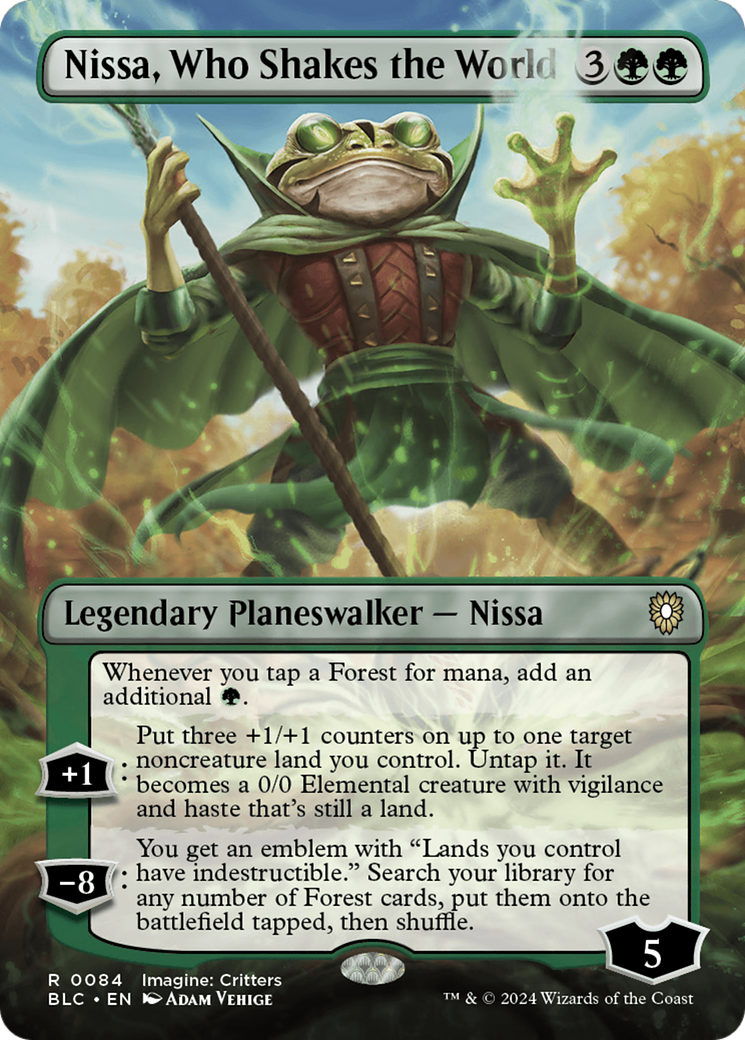 Nissa, Who Shakes the World (Borderless) [Bloomburrow Commander] | Jomio and Rueliete's Cards and Comics