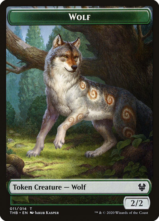 Satyr // Wolf Double-Sided Token [Theros Beyond Death Tokens] | Jomio and Rueliete's Cards and Comics