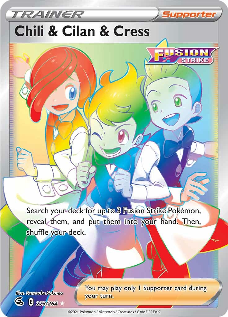 Chili & Cilan & Cress (273/264) [Sword & Shield: Fusion Strike] | Jomio and Rueliete's Cards and Comics