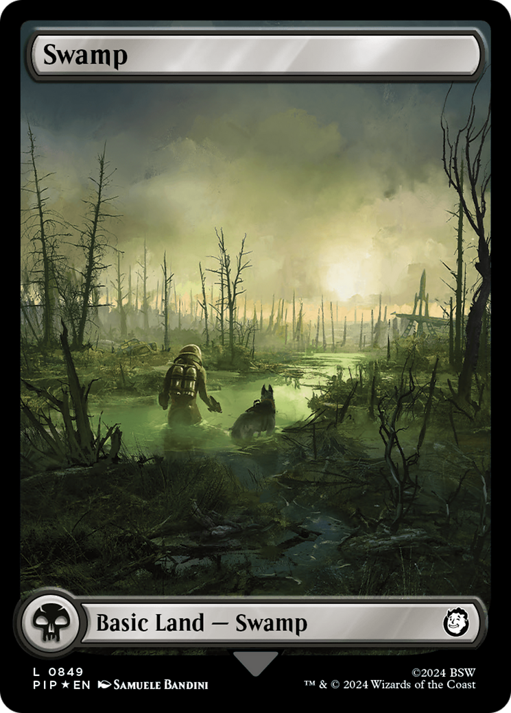 Swamp (0849) (Surge Foil) [Fallout] | Jomio and Rueliete's Cards and Comics