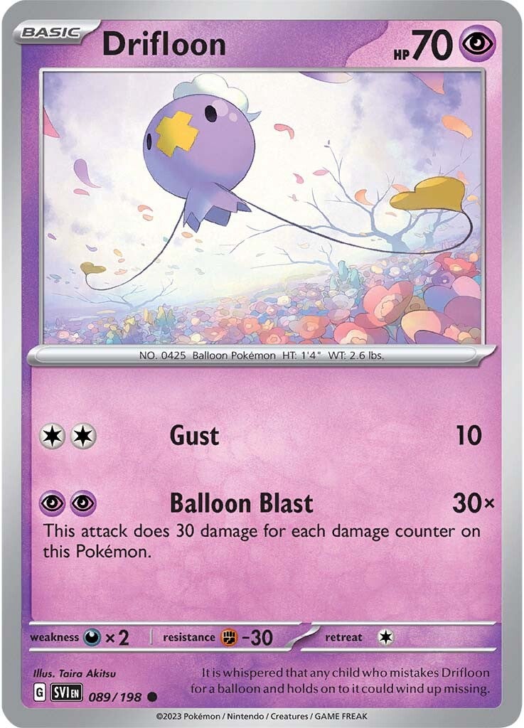 Drifloon (089/198) [Scarlet & Violet: Base Set] | Jomio and Rueliete's Cards and Comics