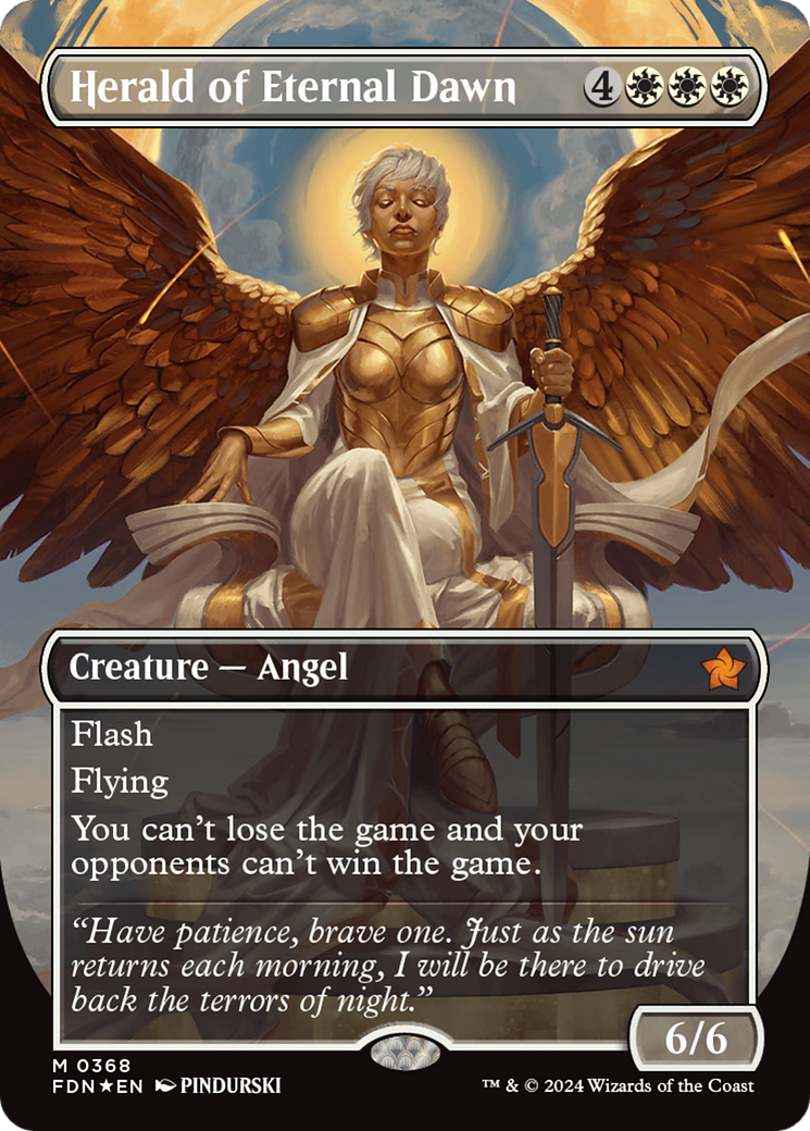 Herald of Eternal Dawn (Borderless) (Mana Foil) [Foundations] | Jomio and Rueliete's Cards and Comics