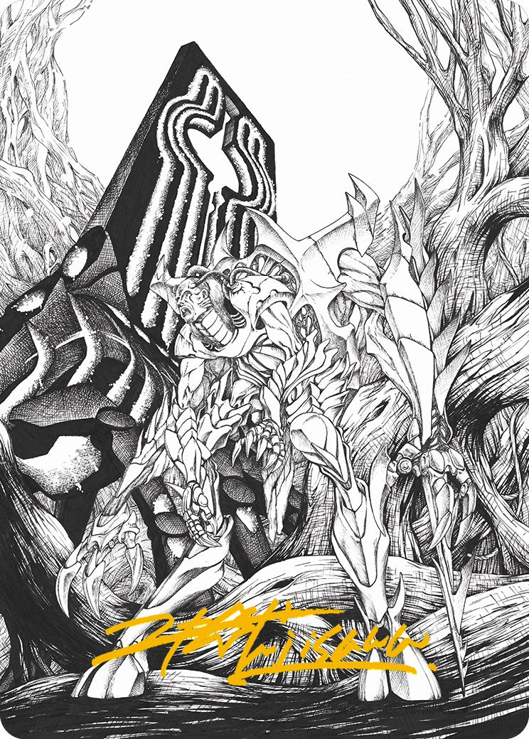 Lukka, Bound to Ruin Art Card (Gold-Stamped Signature) [Phyrexia: All Will Be One Art Series] | Jomio and Rueliete's Cards and Comics