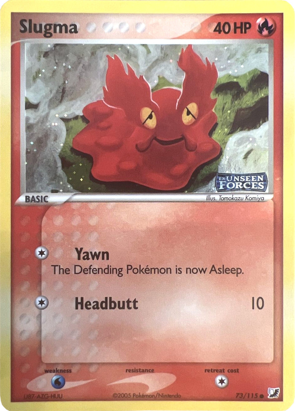 Slugma (73/115) (Stamped) [EX: Unseen Forces] | Jomio and Rueliete's Cards and Comics