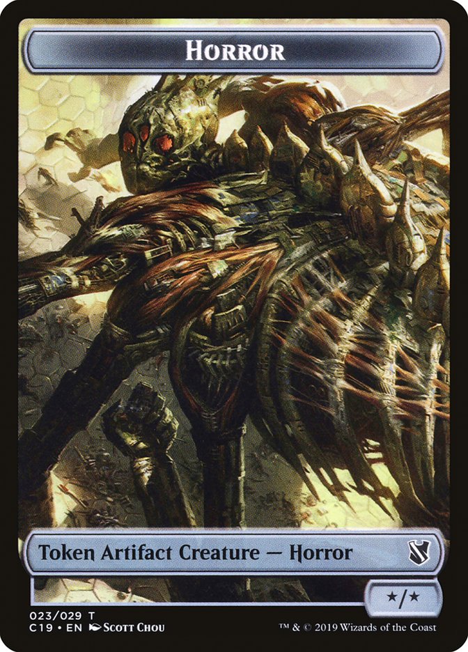 Angel of Sanctions // Horror Double-Sided Token [Commander 2019 Tokens] | Jomio and Rueliete's Cards and Comics