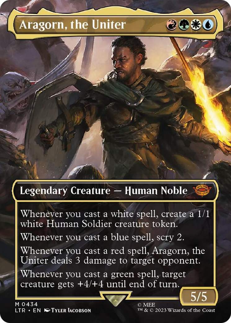 Aragorn, the Uniter (Borderless Alternate Art) [The Lord of the Rings: Tales of Middle-Earth] | Jomio and Rueliete's Cards and Comics