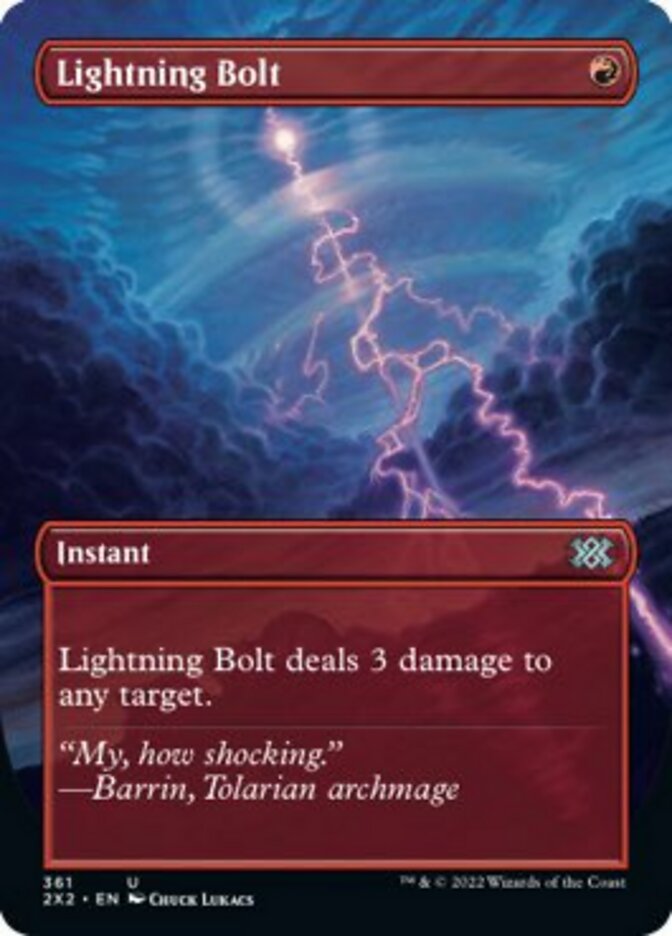 Lightning Bolt (Borderless Alternate Art) [Double Masters 2022] | Jomio and Rueliete's Cards and Comics