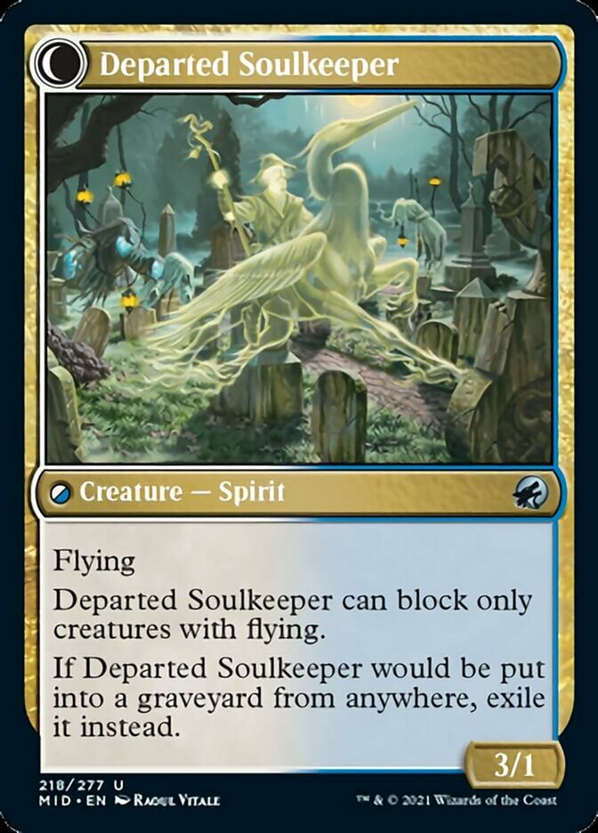 Devoted Grafkeeper // Departed Soulkeeper [Innistrad: Midnight Hunt] | Jomio and Rueliete's Cards and Comics