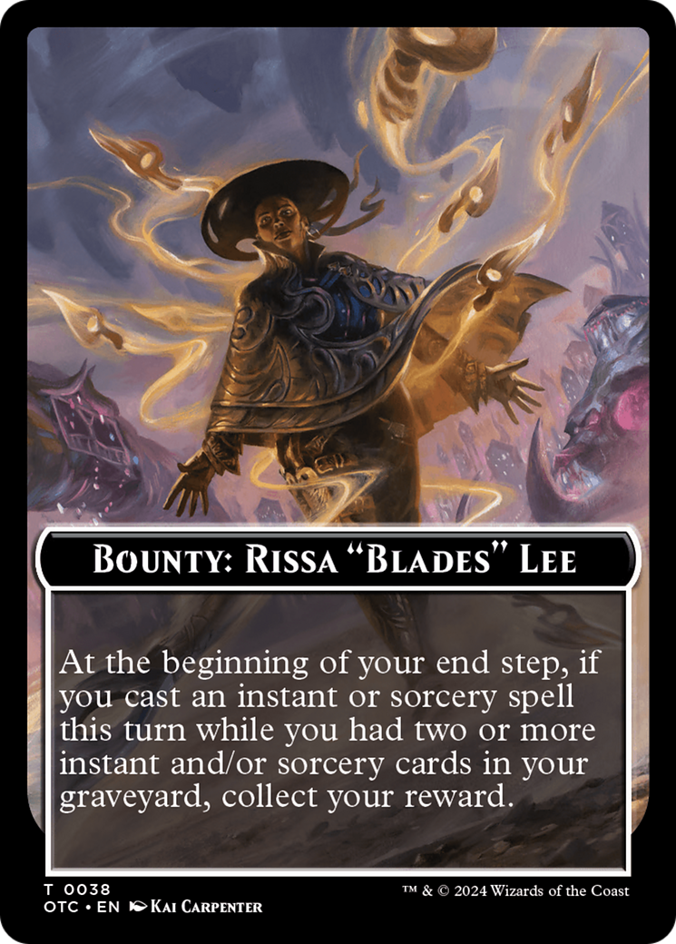 Bounty: Rissa "Blades" Lee // Bounty Rules Double-Sided Token [Outlaws of Thunder Junction Commander Tokens] | Jomio and Rueliete's Cards and Comics