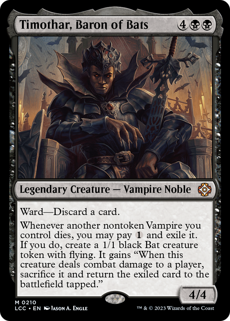 Timothar, Baron of Bats [The Lost Caverns of Ixalan Commander] | Jomio and Rueliete's Cards and Comics