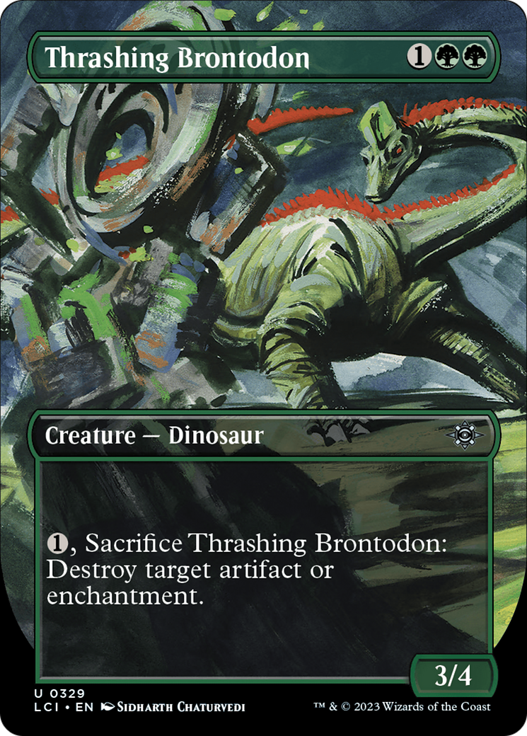 Thrashing Brontodon (Borderless) [The Lost Caverns of Ixalan] | Jomio and Rueliete's Cards and Comics