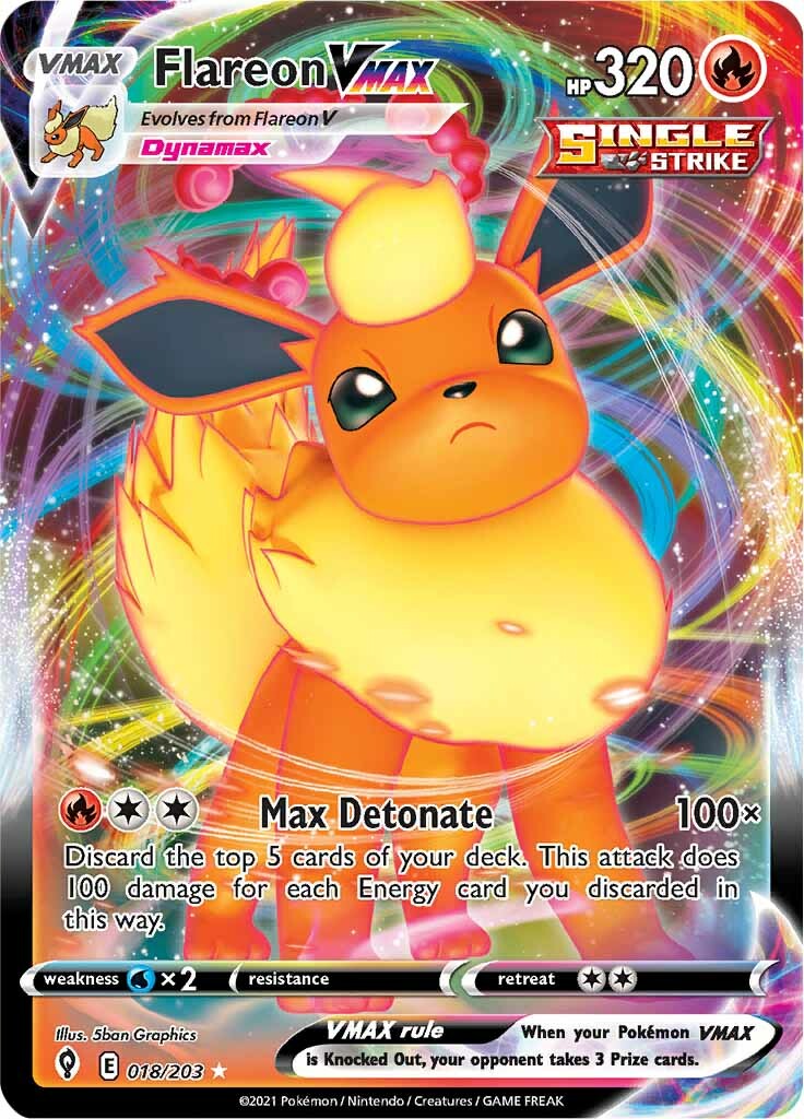 Flareon VMAX (018/203) [Sword & Shield: Evolving Skies] | Jomio and Rueliete's Cards and Comics