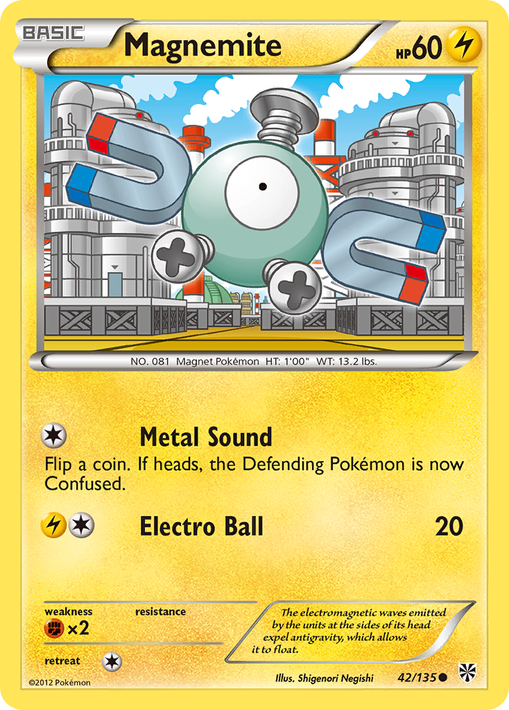 Magnemite (42/135) [Black & White: Plasma Storm] | Jomio and Rueliete's Cards and Comics