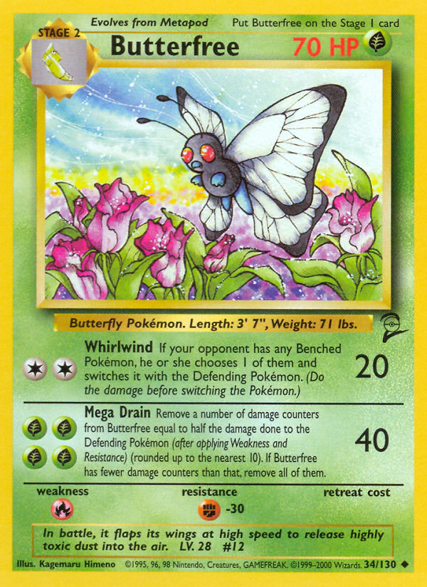Butterfree (34/130) [Base Set 2] | Jomio and Rueliete's Cards and Comics
