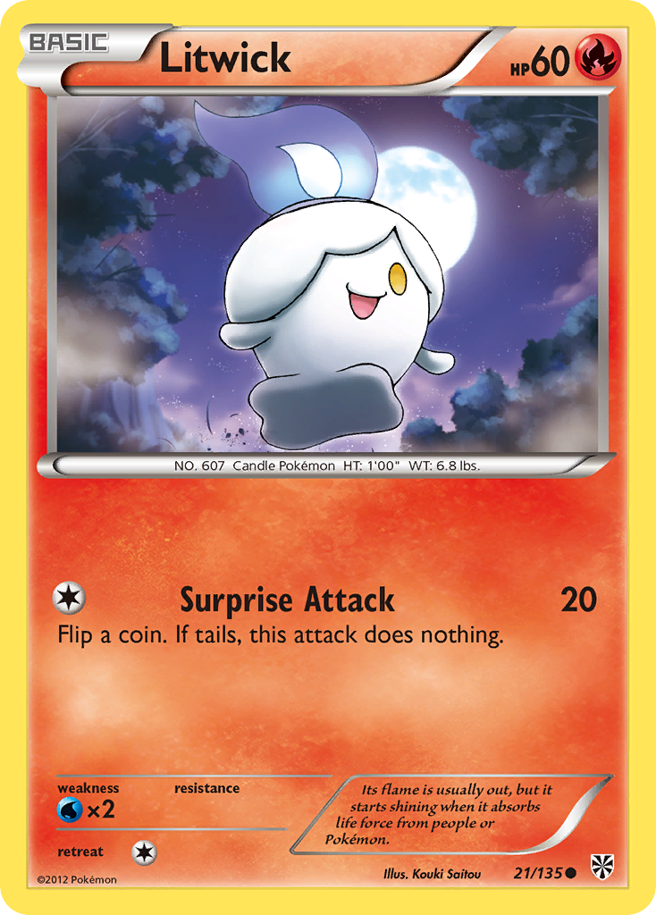 Litwick (21/135) [Black & White: Plasma Storm] | Jomio and Rueliete's Cards and Comics