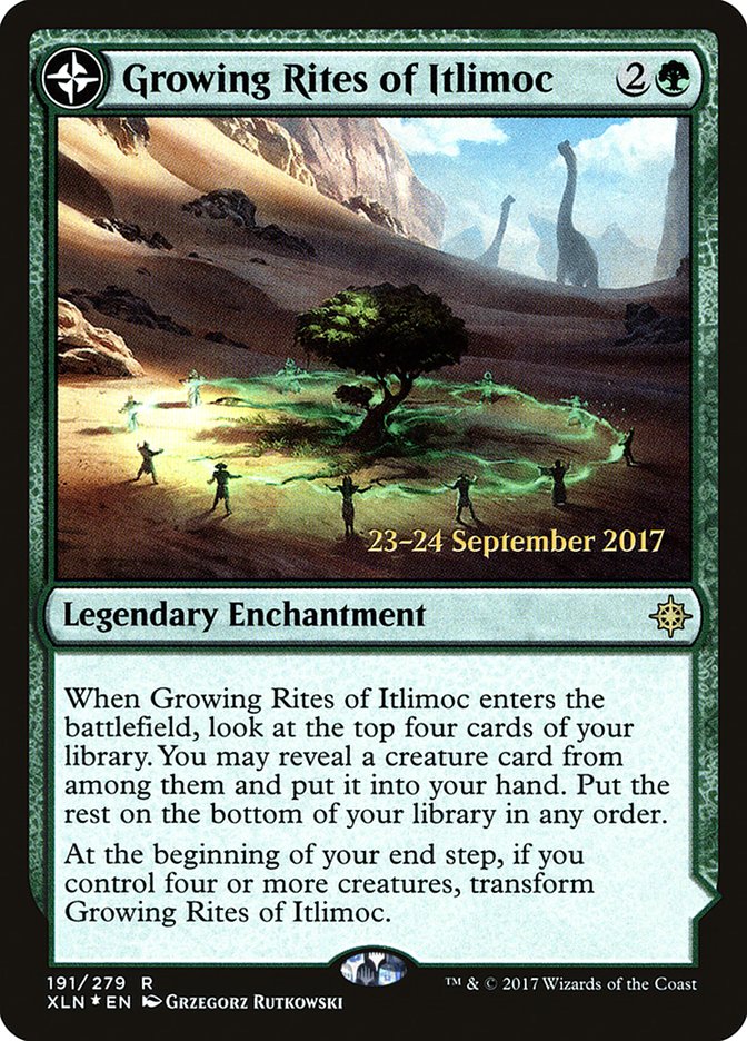 Growing Rites of Itlimoc // Itlimoc, Cradle of the Sun [Ixalan Prerelease Promos] | Jomio and Rueliete's Cards and Comics