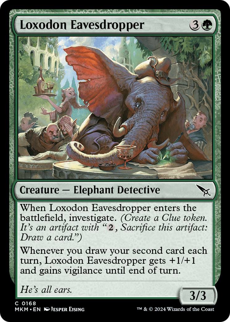 Loxodon Eavesdropper [Murders at Karlov Manor] | Jomio and Rueliete's Cards and Comics