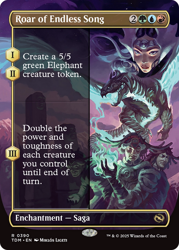 Roar of Endless Song (Borderless) [Tarkir: Dragonstorm] | Jomio and Rueliete's Cards and Comics