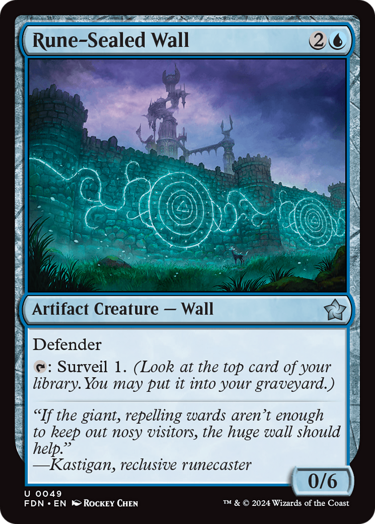 Rune-Sealed Wall [Foundations] | Jomio and Rueliete's Cards and Comics