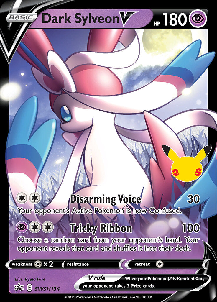 Dark Sylveon V (SWSH134) (Celebrations) [Sword & Shield: Black Star Promos] | Jomio and Rueliete's Cards and Comics