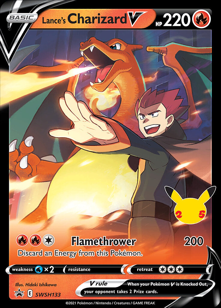 Lance's Charizard V (SWSH133) (Jumbo Card) [Sword & Shield: Black Star Promos] | Jomio and Rueliete's Cards and Comics