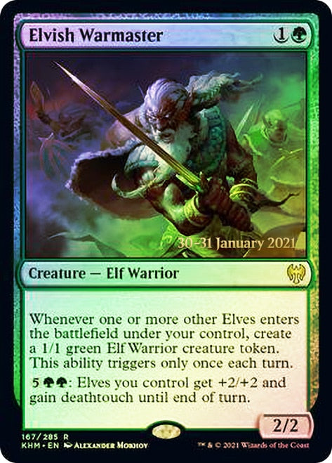 Elvish Warmaster [Kaldheim Prerelease Promos] | Jomio and Rueliete's Cards and Comics