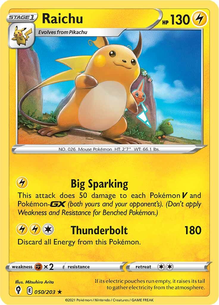 Raichu (050/203) [Sword & Shield: Evolving Skies] | Jomio and Rueliete's Cards and Comics