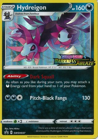 Hydreigon (SWSH037) (Prerelease Promo) [Sword & Shield: Black Star Promos] | Jomio and Rueliete's Cards and Comics
