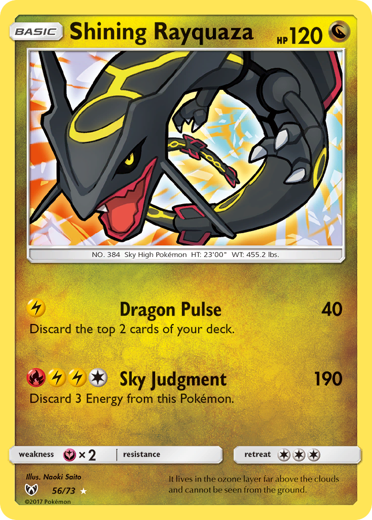 Shining Rayquaza (56/73) [Sun & Moon: Shining Legends] | Jomio and Rueliete's Cards and Comics